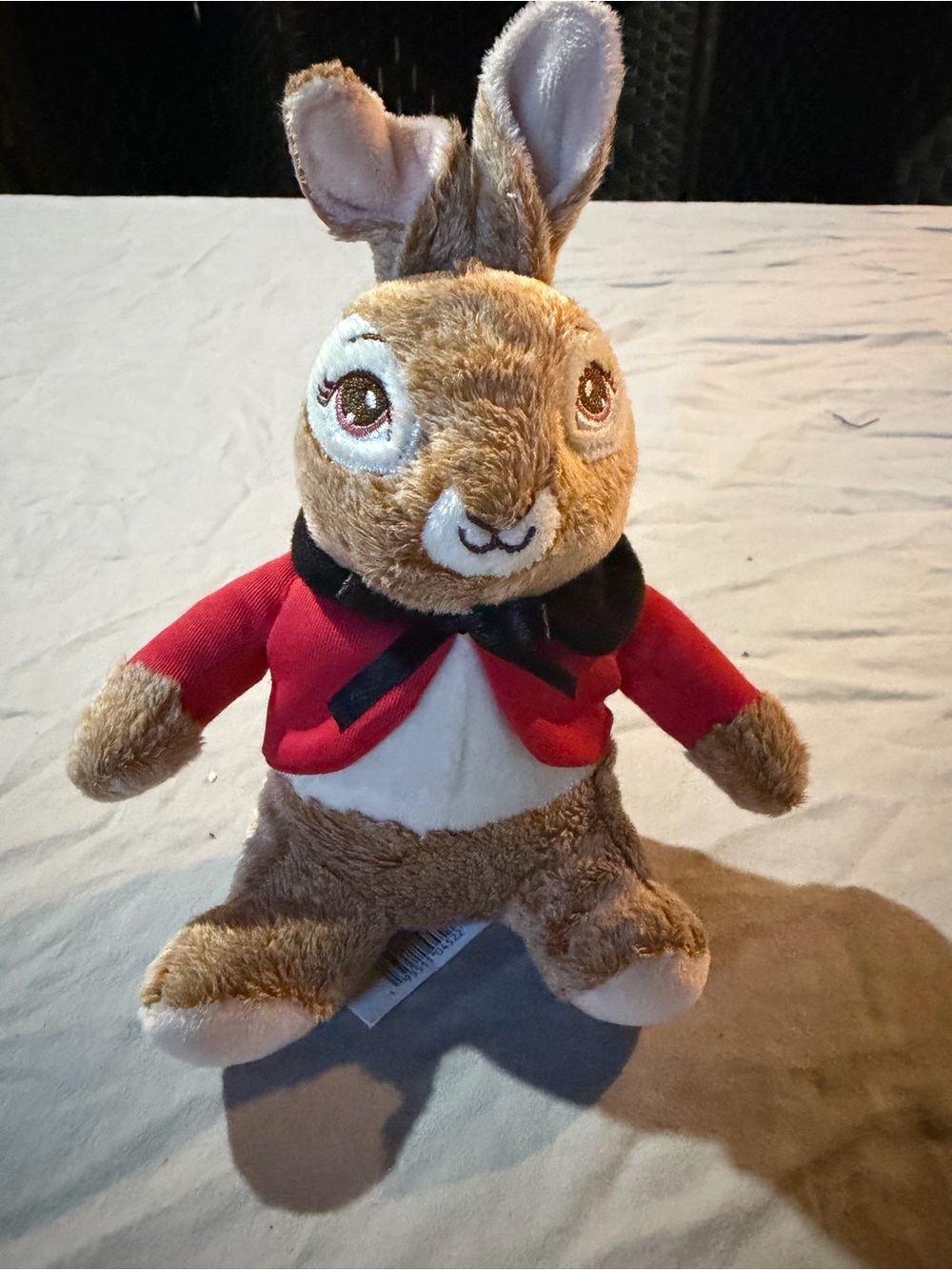 Brown Bunny Plush with Red Jacket and Black Bow - Peter rabbit